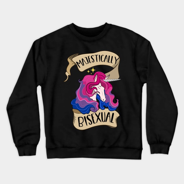 Majestically Bisexual Unicorn Crewneck Sweatshirt by Eugenex